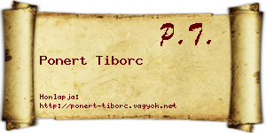 Ponert Tiborc névjegykártya